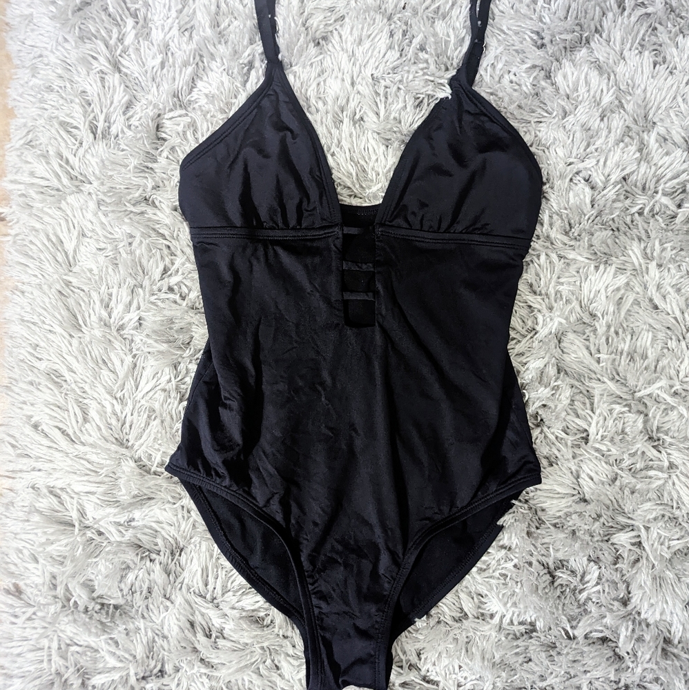 One Piece Plunge Swimsuit Small